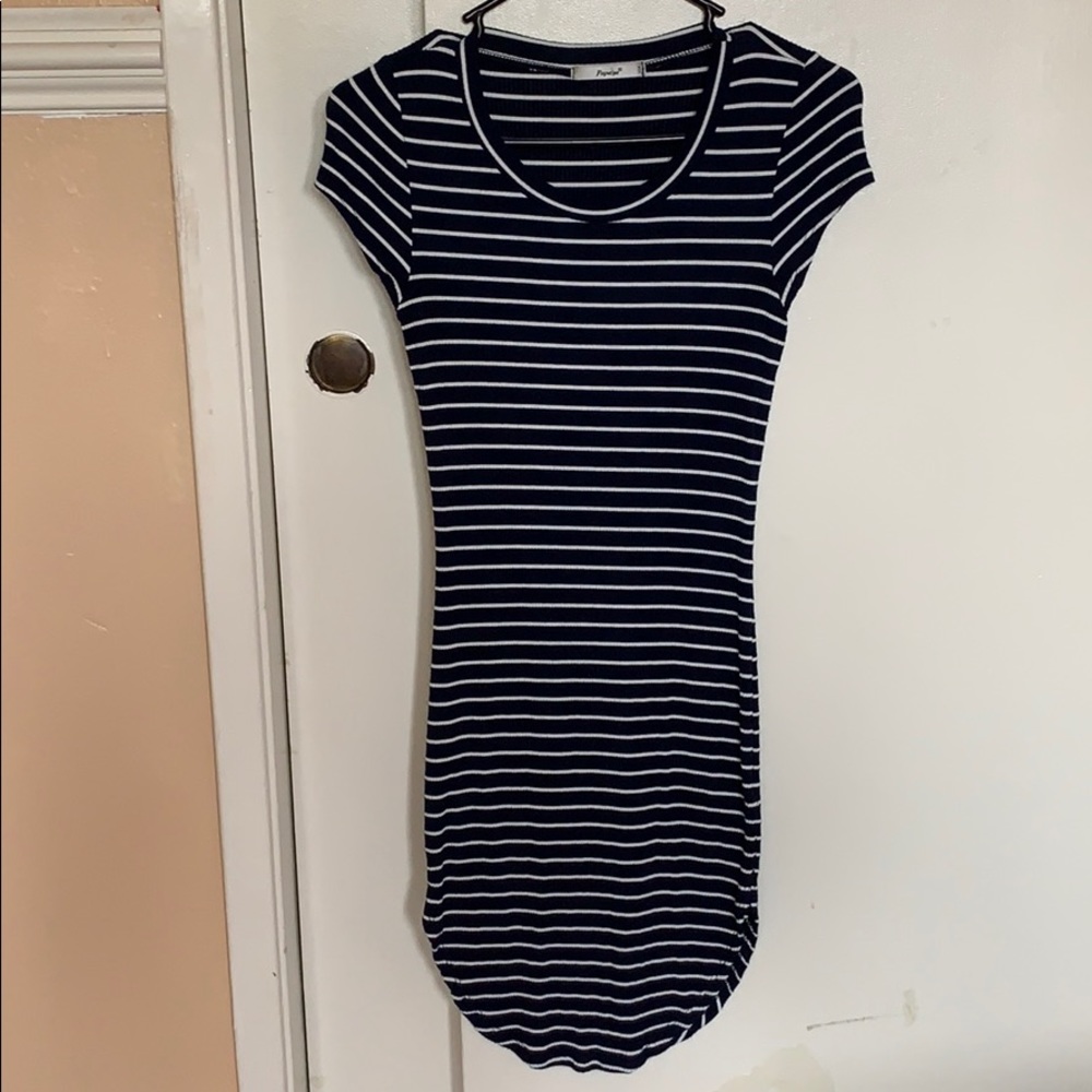 Navy blue/white hourglass fit dress
